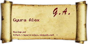 Gyura Alex névjegykártya